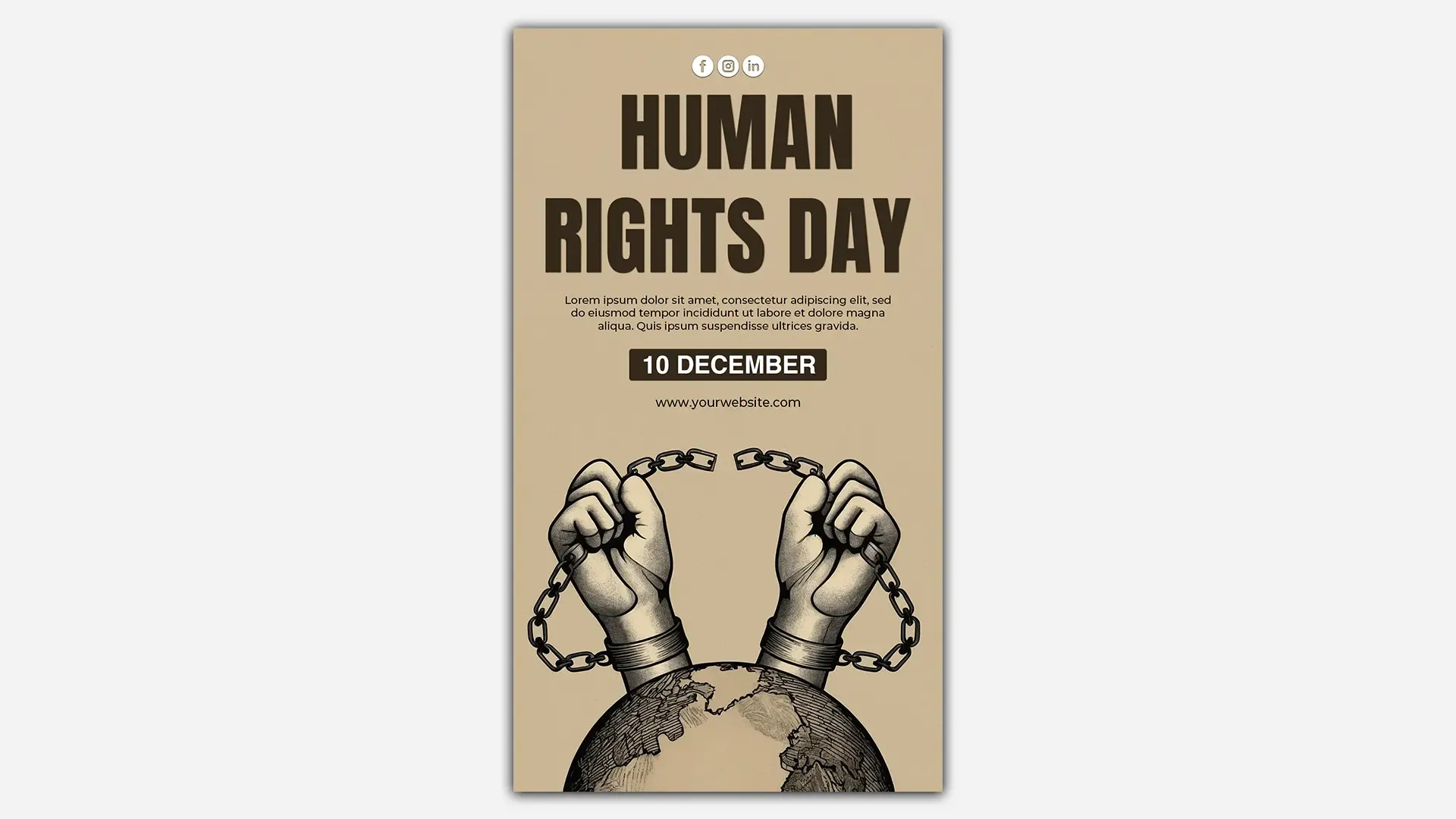 Human Rights Day Break the Chains Vintage Style Instagram Story